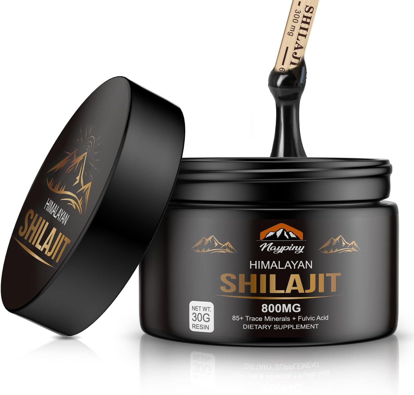 Shilajit Pure Himalayan Organic Resin - 800mg Gold Grade Shilajit Resin with 85+ Trace Minerals Complex for Energy, Strength & Immunity