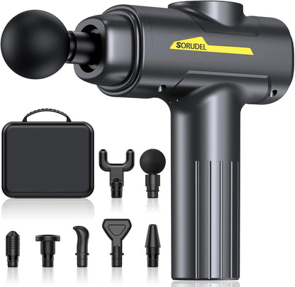 Massage Gun, Massage Gun Deep Tissue for Pain Relief with 7 Massage Heads & 6 Speeds and Carrying Case (Grey)