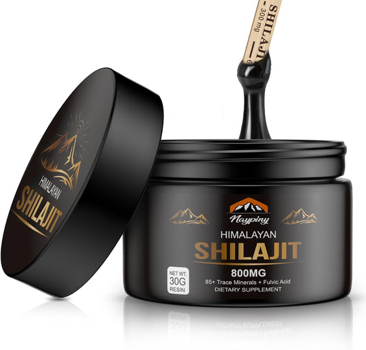 Shilajit Pure Himalayan Organic Resin - 800mg Gold Grade Shilajit Resin with 85+ Trace Minerals Complex for Energy, Strength & Immunity